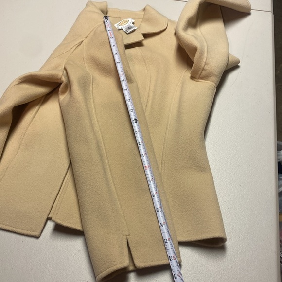 Talbots 100%Wool Open Front Cardigan Blazer Jacket Biege Tan unlined Women’s 8P - Picture 12 of 12